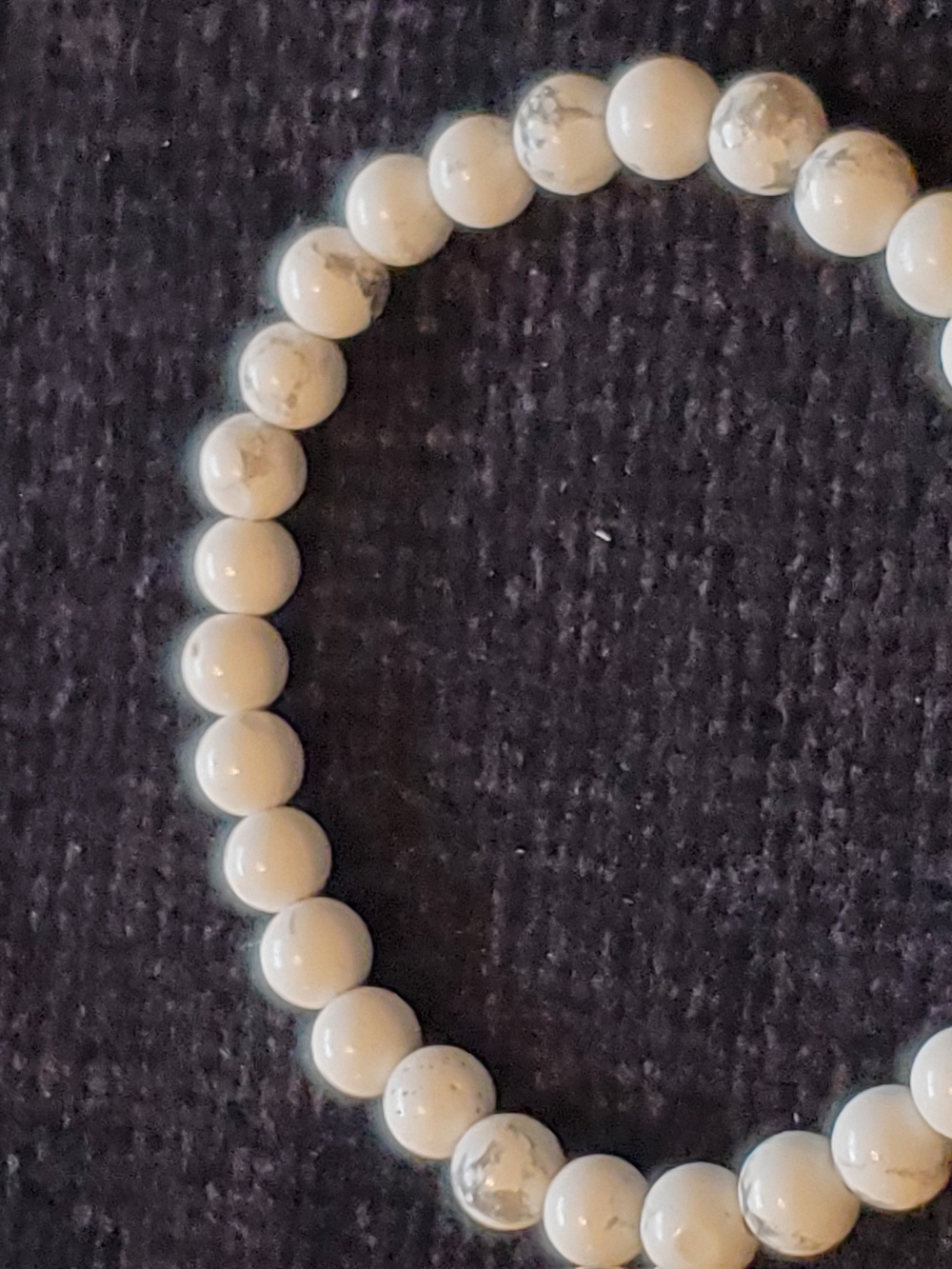 White Howlite Beaded Stretch Bracelet - Women Jewelry